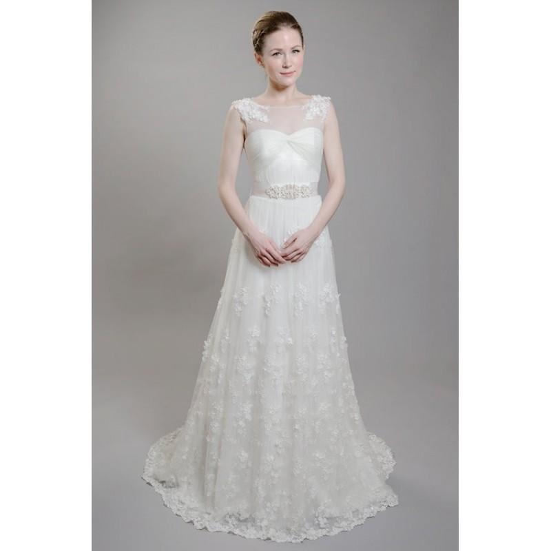 زفاف - Style F1601 by Franssical - Illusion A-line Chapel Length Floor length Organza Sleeveless Dress - 2017 Unique Wedding Shop