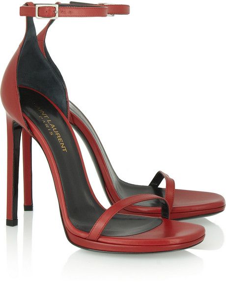 زفاف - Women's Red Leather Sandals