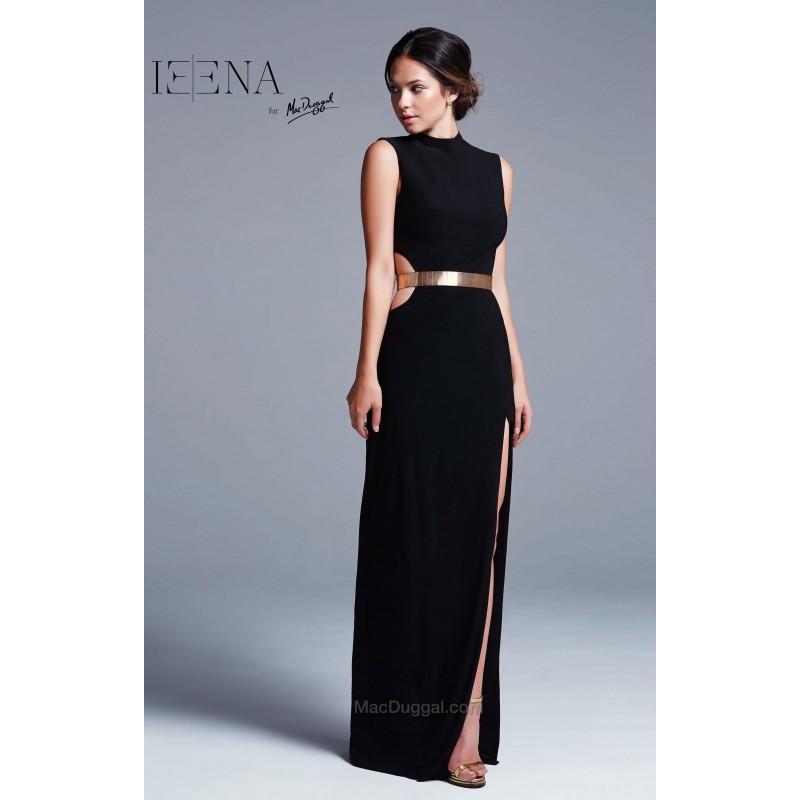 زفاف - Black Mac Duggal 25008I - Sleeveless Cut-outs High Slit Jersey Knit Dress - Customize Your Prom Dress