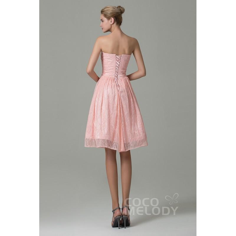 زفاف - Lovely A-Line Sweetheart Natural Knee Length Lace Sleeveless Lace Up-Corset Bridesmaid Dress - Top Designer Wedding Online-Shop