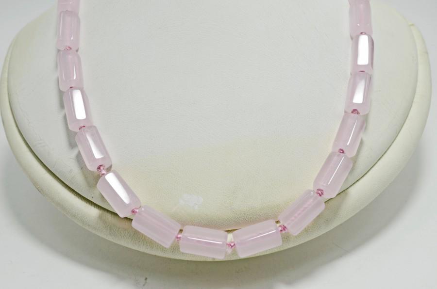 Wedding - Genuine Faceted Pink Quartz Elegant Jewelry Boho Necklace, Natural Gemstone Holiday Everyday Fashion Modern Minimal Healing Beaded Necklace