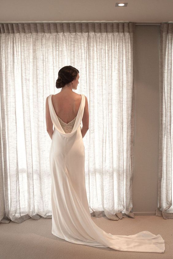 Hochzeit - 23 Cowl Back Wedding Dresses A Hip Trend For Glamorous Style