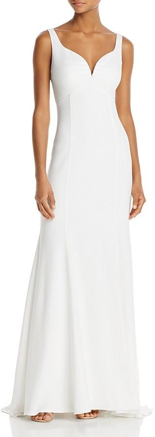 Wedding - Adrianna Papell V-Neck Back-Cutout Gown