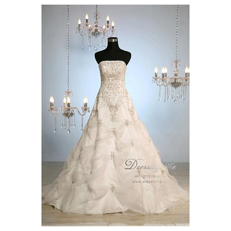 زفاف - Luxury Organza Pick-up Detail Gorgeous Wedding Gown (L 8017) - overpinks.com