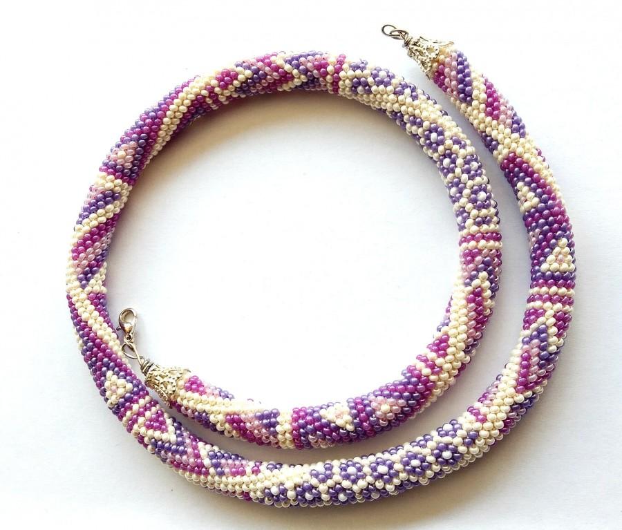 زفاف - Bead crochet necklace, Bead crochet rope, Beaded jewelry, Statement necklace, Tourniquet on the neck, Bead Crochet, Seed Bead, gift