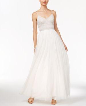 Wedding - Adrianna Papell Beaded A-Line Gown - Ivory/Cream 14