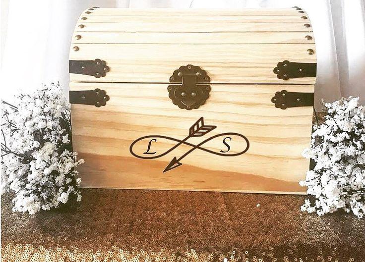 Wedding - Rustic Customized Cardbox With Personalized Initials