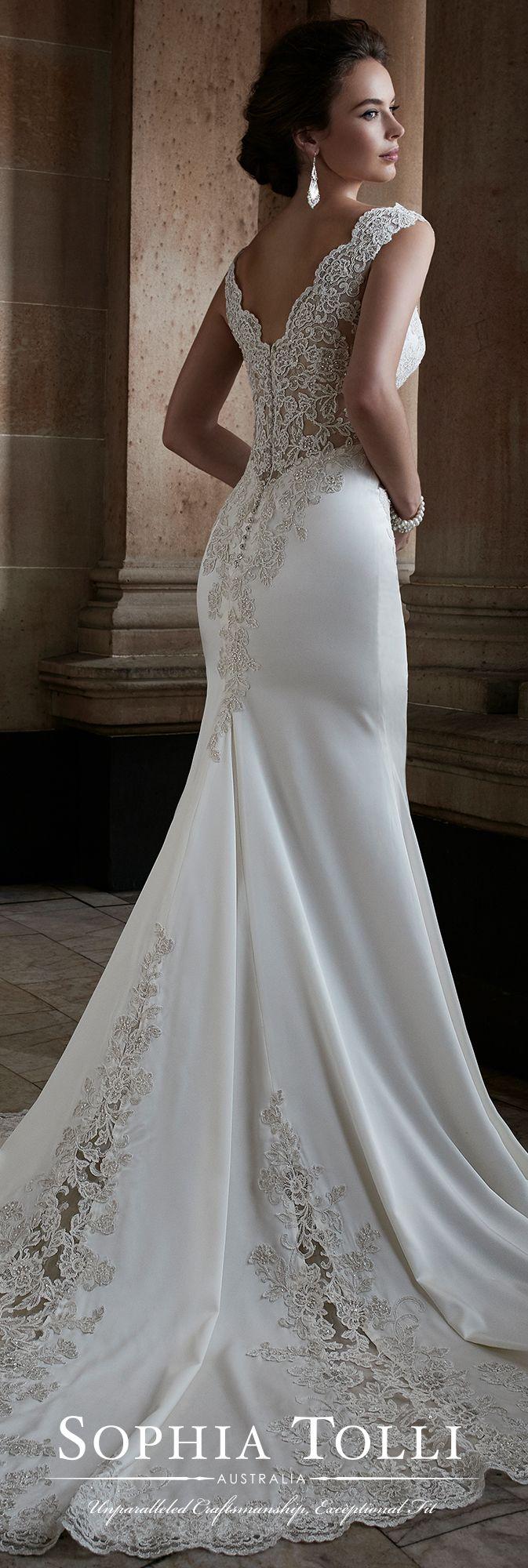 Hochzeit - Sleeveless Satin Fit & Flare Gown - Sophia Tolli Y21749