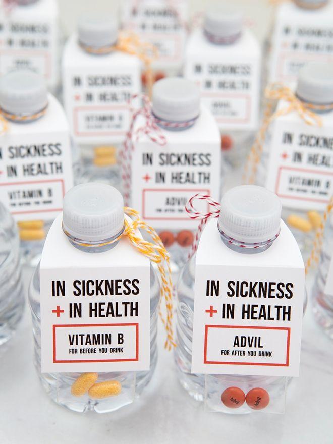 Wedding - You HAVE To See These In Sickness   In Health Drinking Favors!