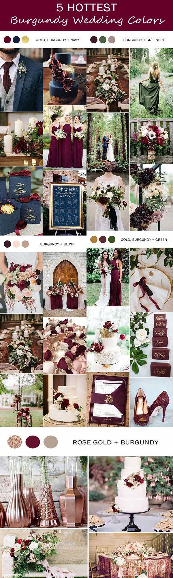 Hochzeit - Trending-5 Perfect Burgundy Wedding Color Ideas To Love