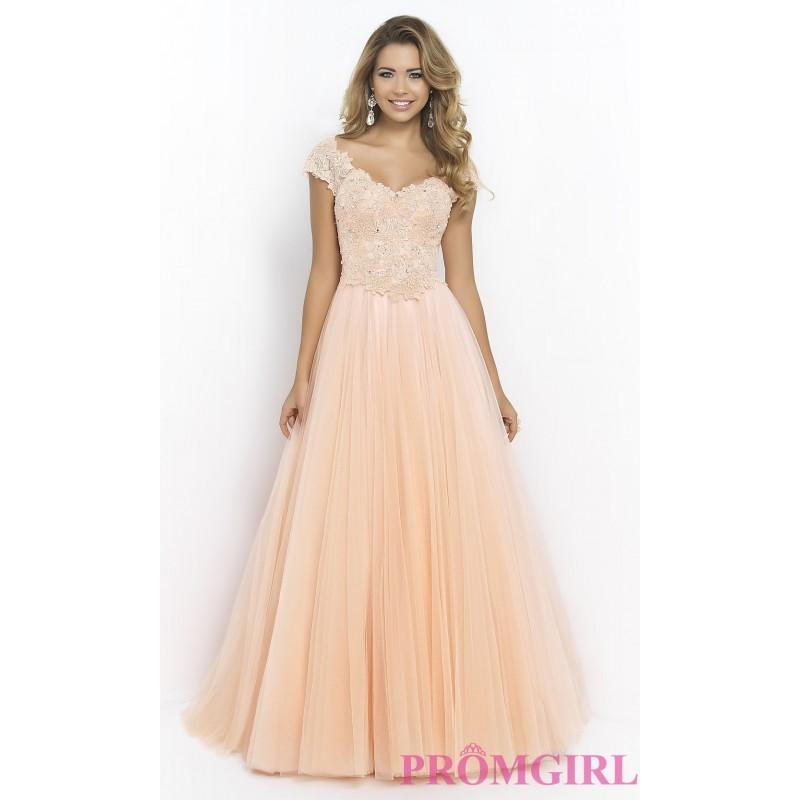 زفاف - Floor Length Cap Sleeve Gown by Blush - Brand Prom Dresses