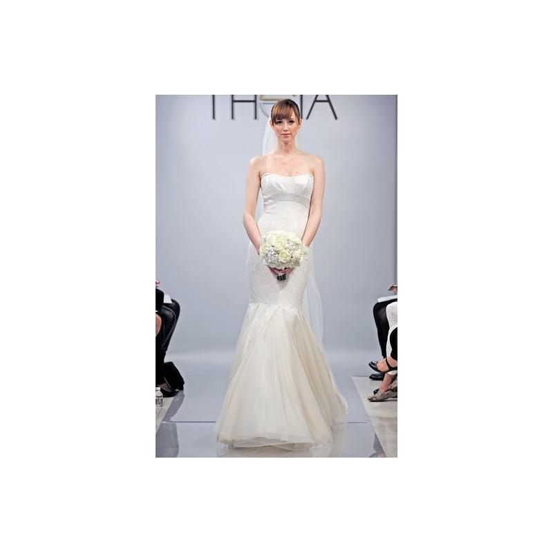 زفاف - Theia SP14 Dress 14 - Theia Spring 2014 Fit and Flare Full Length Ivory Strapless - Nonmiss One Wedding Store