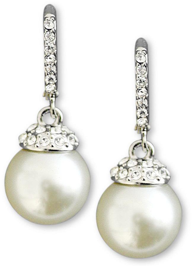 Свадьба - Givenchy Earrings, Crystal Accent and White Glass Pearl