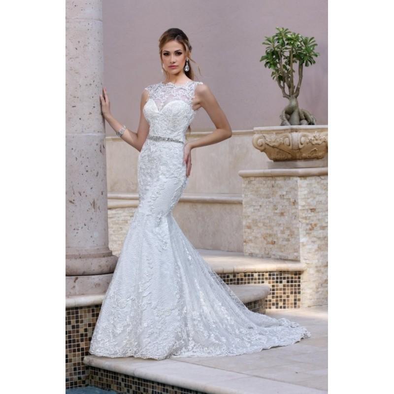 زفاف - Style 50359 by DaVinci Bridal - Floor length Bateau Semi-Cathedral Fit-n-flare Sleeveless LaceTulle Dress - 2017 Unique Wedding Shop