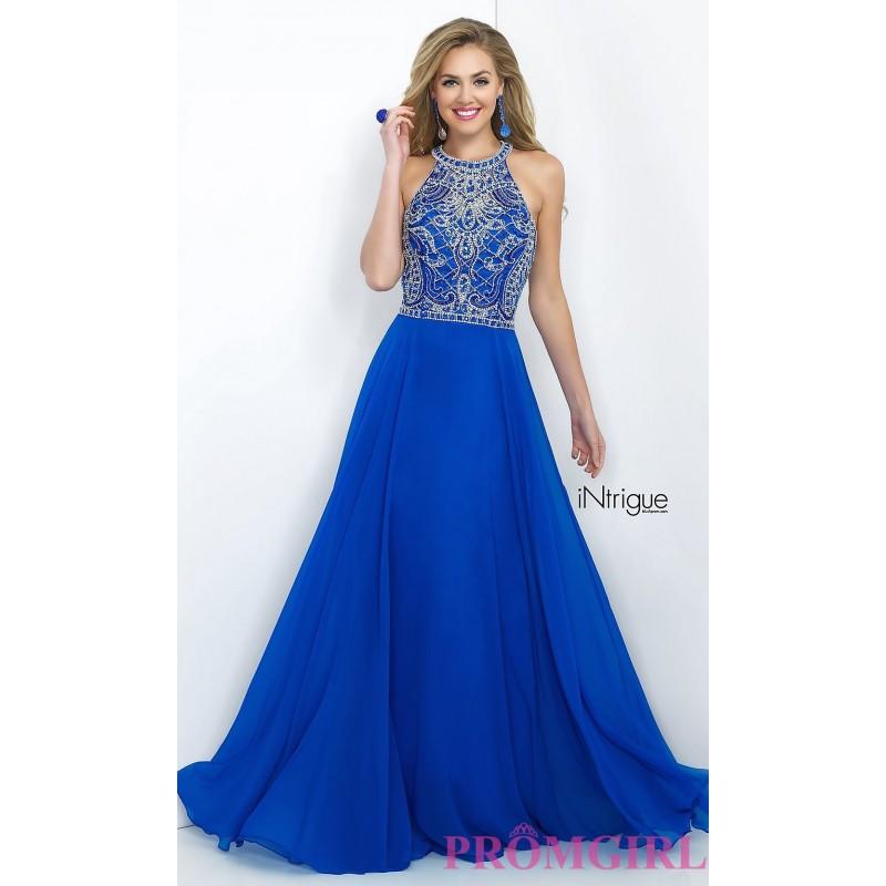 Wedding - High Neck Floor Length Prom Dress with Beaded Top Intrigue by Blush - Brand Prom Dresses