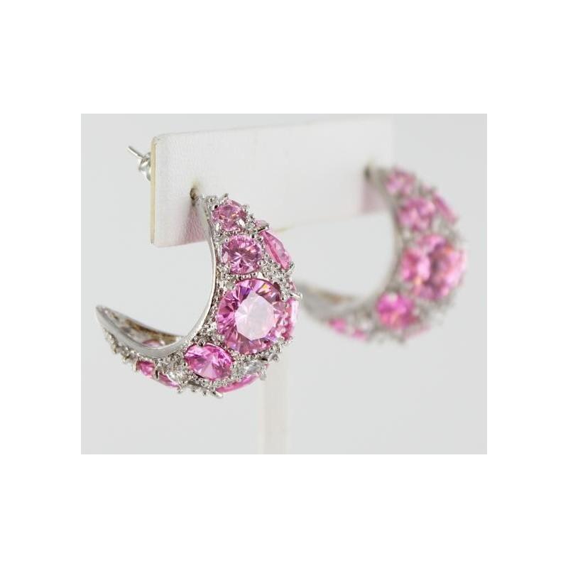 Hochzeit - Helens Heart Earrings JE-E10041-S-Pink Helen's Heart Earrings - Rich Your Wedding Day