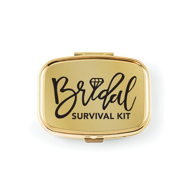 Wedding - Gold Bridal Survival Pocket/Purse Pill Hangover Box