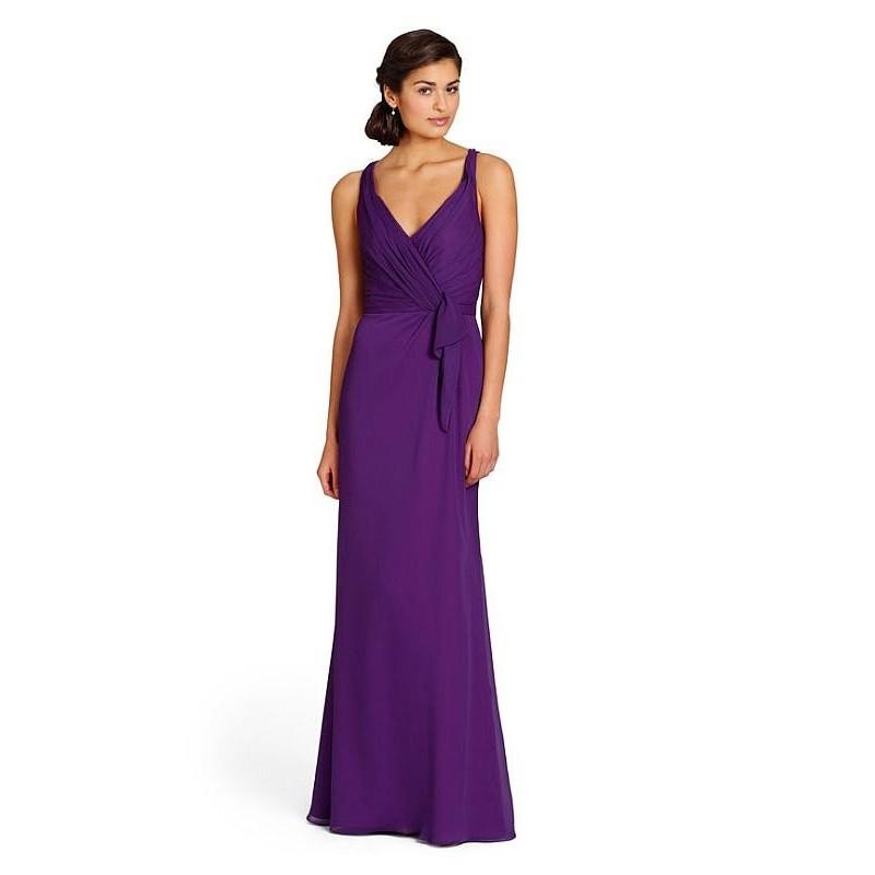 Mariage - Alluring Chiffon V-neck Natural Waistline Floor-length A-line Bridesmaid Dress - overpinks.com