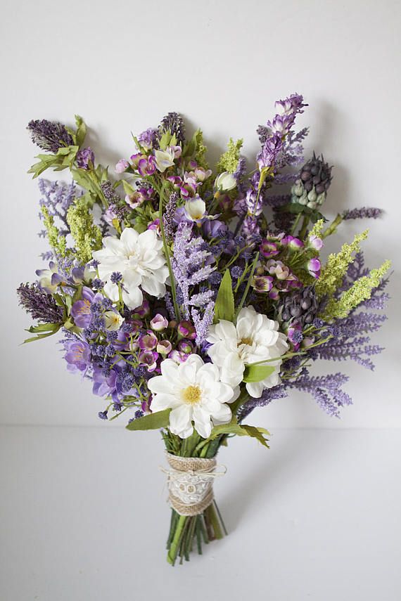 Wildflower Bouquet Lavender, Purple Bouquet, Rustic