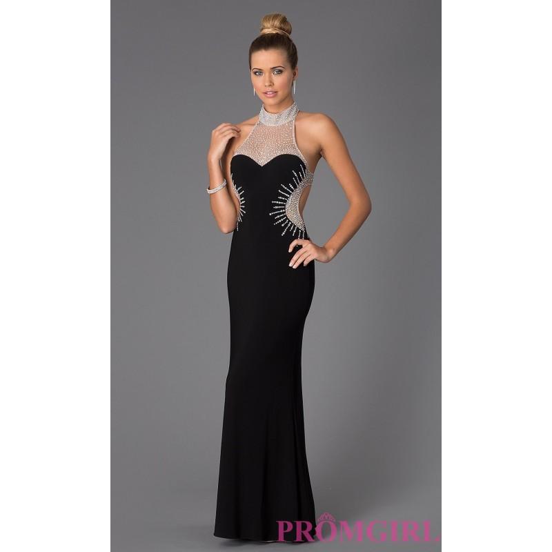 Свадьба - High Neck Floor Length Dress with Illusion Bodice by Betsy and Adam - Brand Prom Dresses