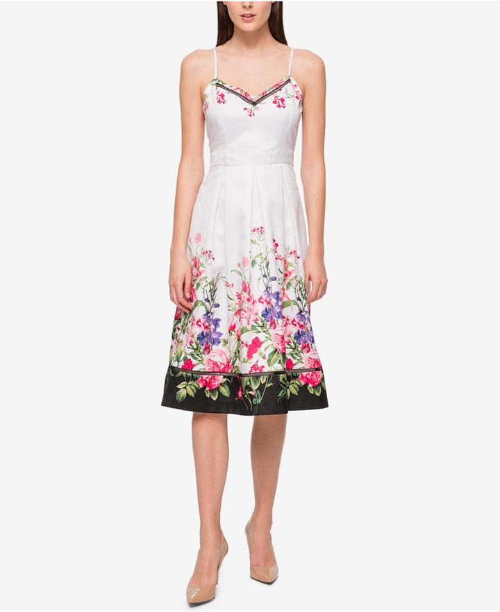 زفاف - Jessica Simpson Floral-Print Fit & Flare Dress