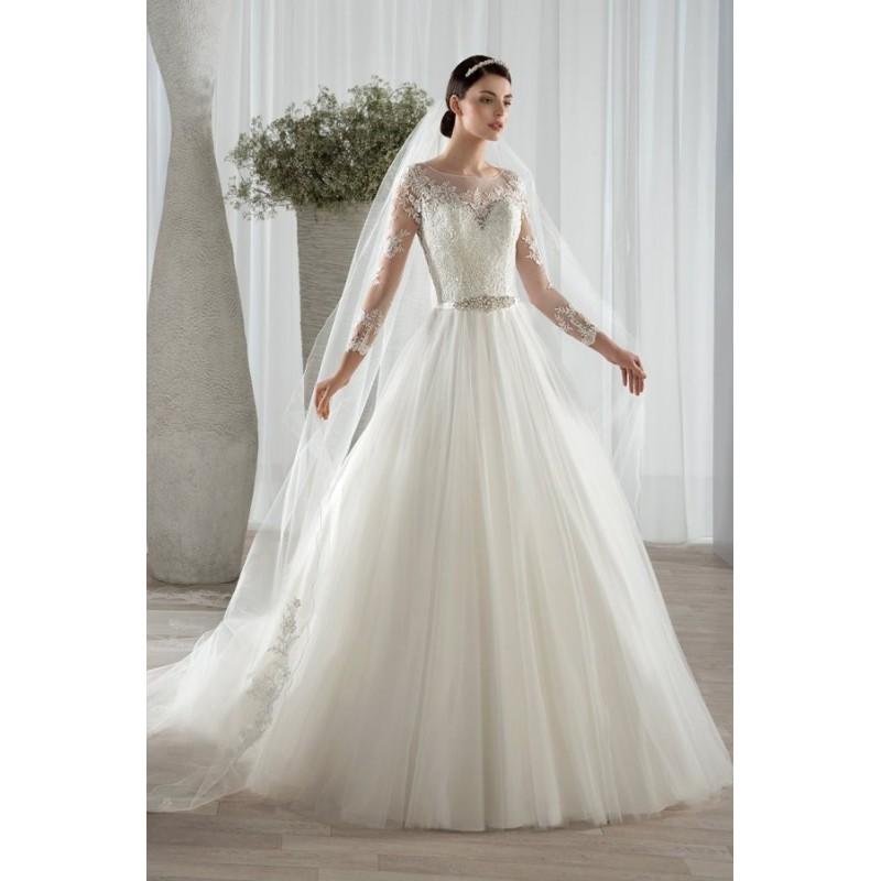 Wedding - Style 582 by Illisa by Demetrios - Illusion Chapel Length Ballgown Long sleeve Floor length LaceTulle Dress - 2017 Unique Wedding Shop
