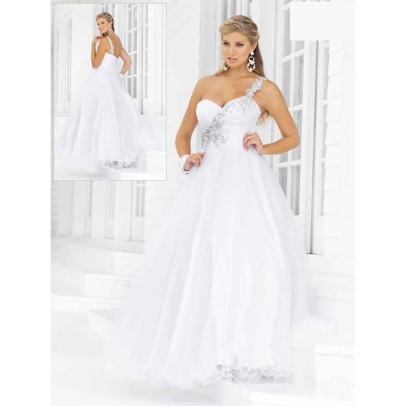 زفاف - A-line One Shoulder Sleeveless Floor-length Chiffon Dresses In Canada Prom Dress Prices - dressosity.com