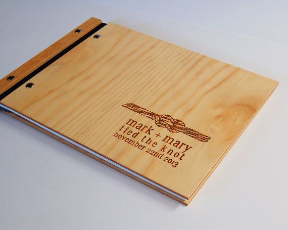 Свадьба - Nautical Wedding Guest Book. Custom Album. Wood Guest Book. Engagement Gift 