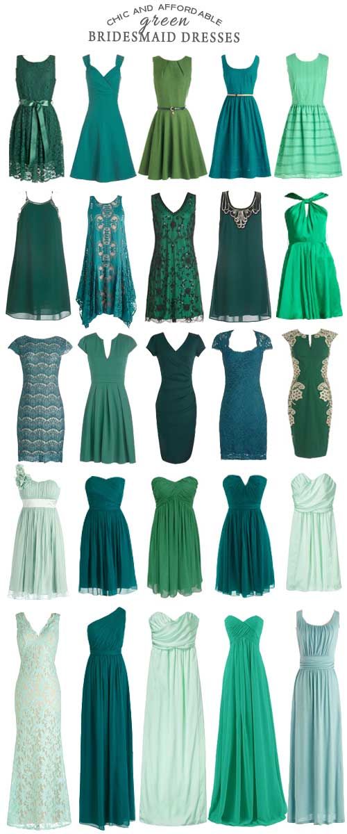Свадьба - Chic And Affordable Green Bridesmaid Dresses