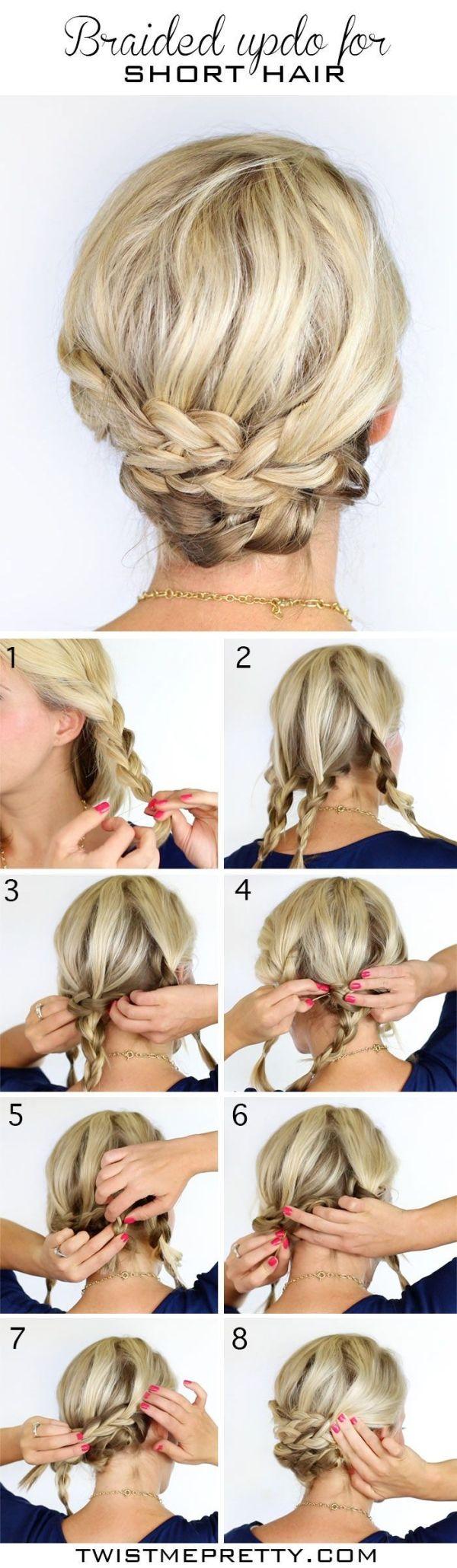 Mariage - Braided Updo Hairstyle For Short Hair