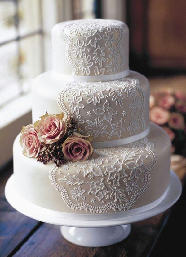 Wedding - 25 Lace Wedding Cake Ideas