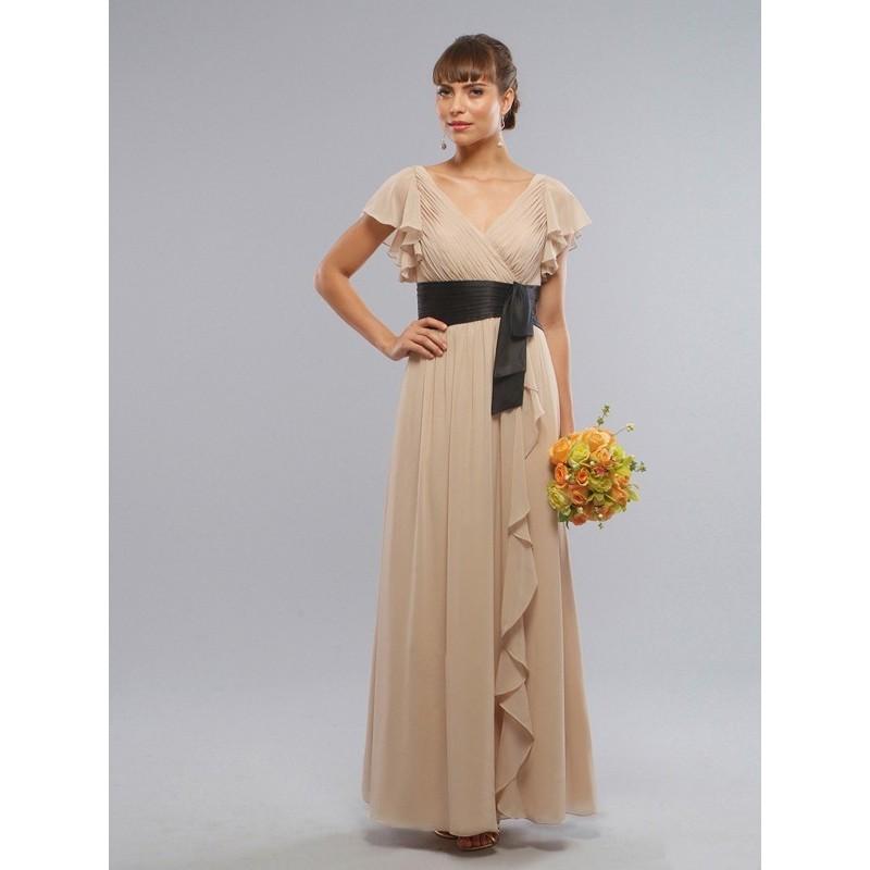 Mariage - A-line V-neck Ruffles Short Floor-length Chiffon Bridesmaid Dresses / Prom Dresses / Evening Dresses In Canada Prom Dress Prices - dressosity.com