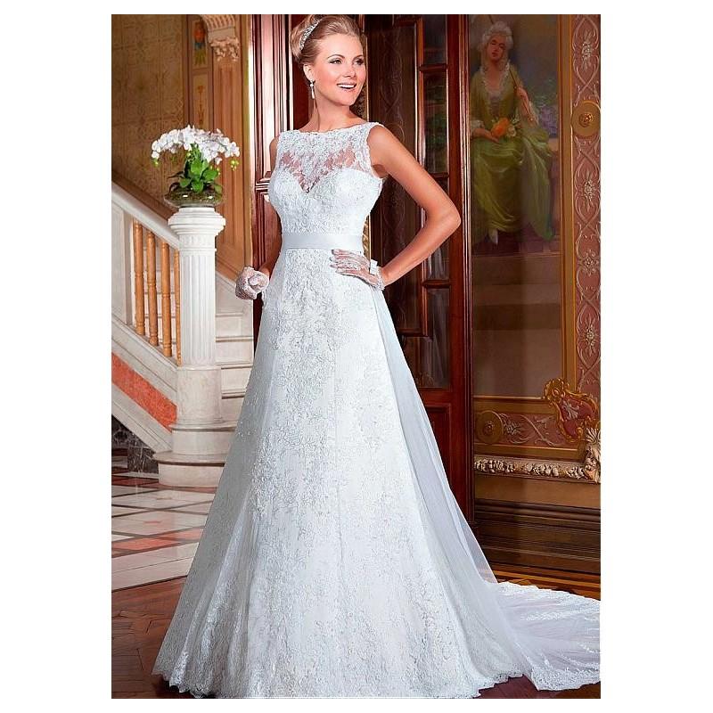 Свадьба - Charming Lace & Tulle Bateau Neckline 2 in 1 Wedding Dresses with Lace Appliques - overpinks.com