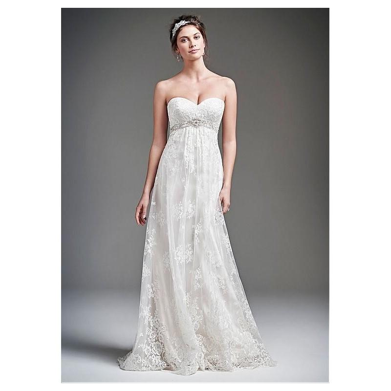 Свадьба - Wonderful Lace Sweetheart Neckline Sheath Wedding Dresses With Lace Appliques - overpinks.com