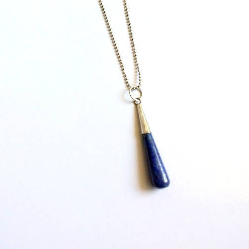 زفاف - Lapis Lazuli Necklace, Natural Stone Necklace, Lapis Lazuli Jewelry, Lapis Pendant, Yoga Pendants, Dark Blue Gemstone Necklace, Parents Day
