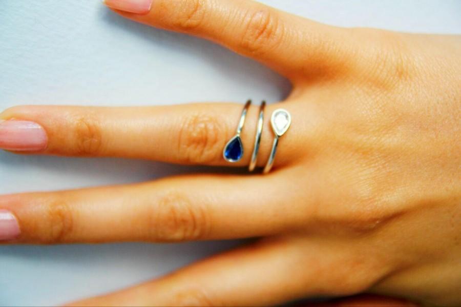زفاف - Birthstone Ring - Couples Birthstone Ring - Personalized Valentines Birthstone Ring - Drop Cut Birthstone Ring - Customise His and Her Ring