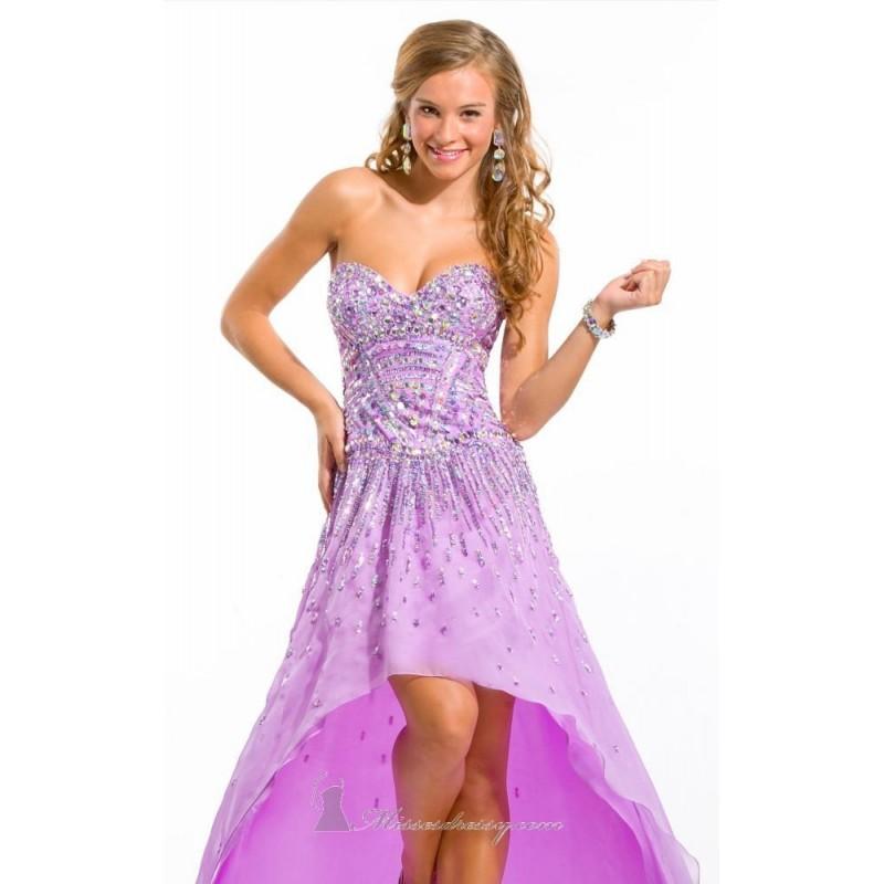 زفاف - Hi-Lo Strapless Gown by Rachel Allan - Color Your Classy Wardrobe