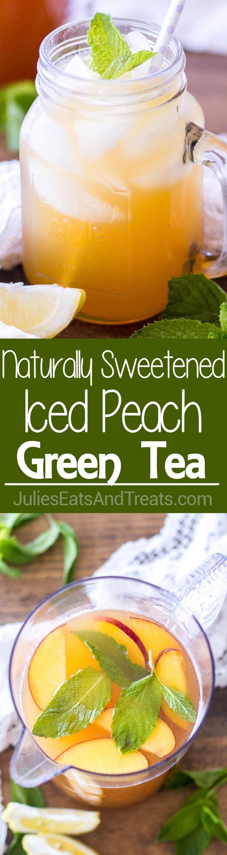 Hochzeit - Naturally Sweetened Iced Peach Green Tea