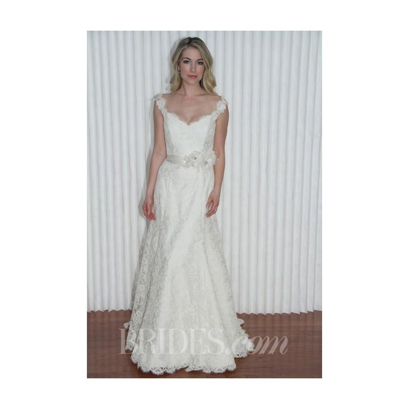 زفاف - Modern Trousseau - Spring 2014 - Renny Lace A-Line Wedding Dress with Off-the-Shoulder Straps - Stunning Cheap Wedding Dresses