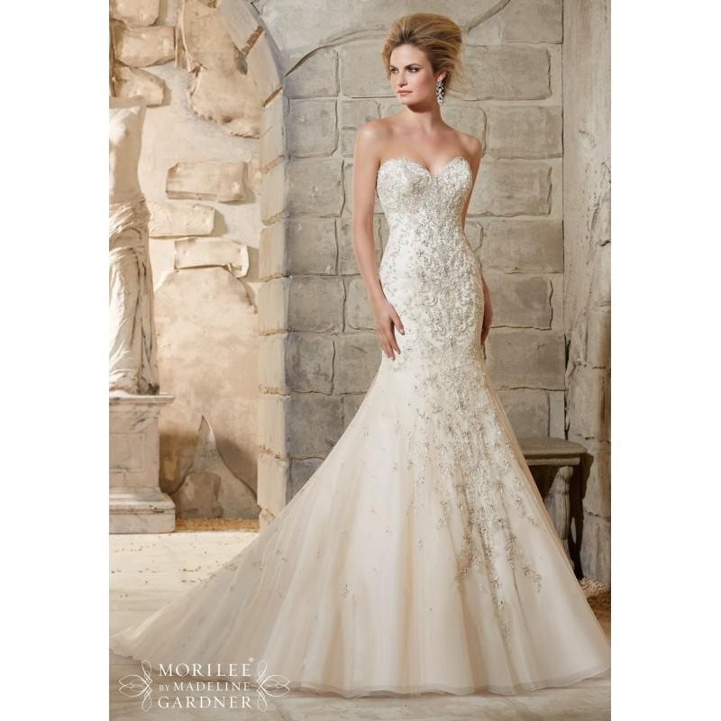 Hochzeit - Mori Lee 2790 Strapless Beaded Fit and Flare Wedding Dress - Crazy Sale Bridal Dresses