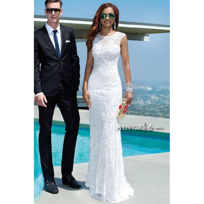 زفاف - Diamond White Claudine for Alyce Prom 2443 Claudine for Alyce Paris - Top Design Dress Online Shop