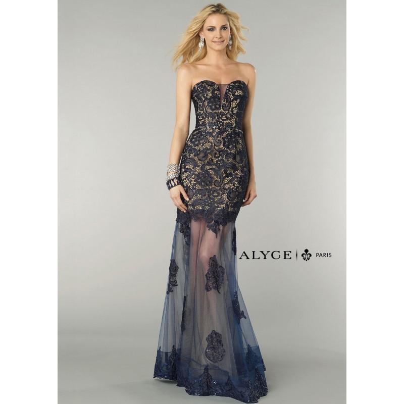 زفاف - Alyce 6343 Sheer Lace Sheath Gown Website Special - 2017 Spring Trends Dresses