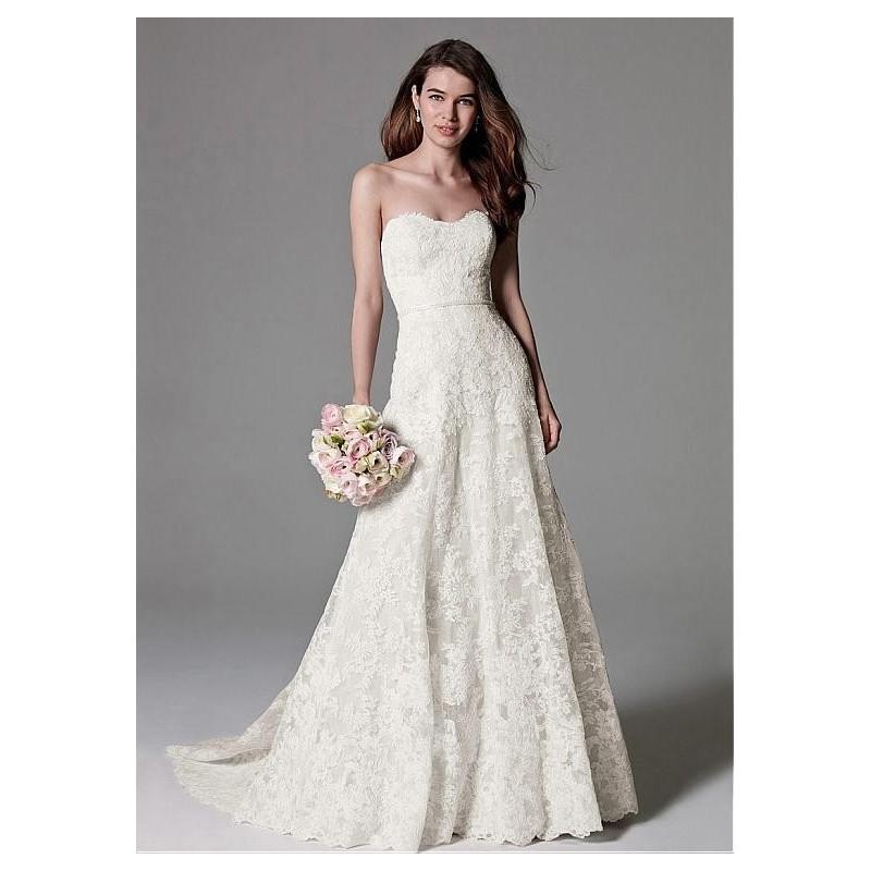 Mariage - Graceful Lace Sweetheart Neckline A-line Wedding Dresses - overpinks.com