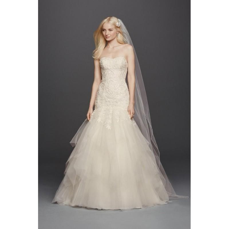 Mariage - Style CWG737 by Oleg Cassini at David’s Bridal - Tulle Chapel Length Floor length Mermaid Sweetheart Dress - 2017 Unique Wedding Shop
