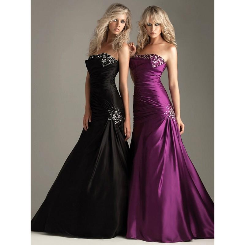 زفاف - Pretty A-line Strapless Floor-length Sleeveless Elastic Woven Satin Prom Dresses In Canada Prom Dress Prices - dressosity.com