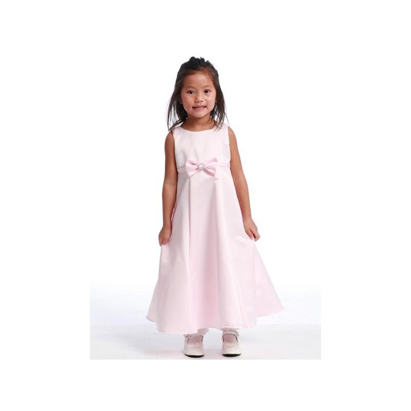 Свадьба - Pink Flower Girl Dress - Satin A-Line Style: D500 - Charming Wedding Party Dresses