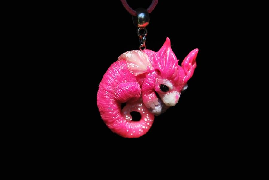 Wedding - pink jewelry pink necklace pink pendant mom gift for princess unique pendant daughter birthday gift for sister pink dragon pink princess