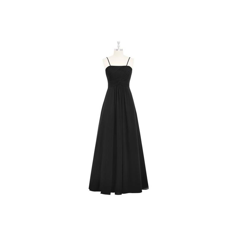 Mariage - Black Azazie Imogene - Chiffon Floor Length Back Zip Straight Dress - Cheap Gorgeous Bridesmaids Store