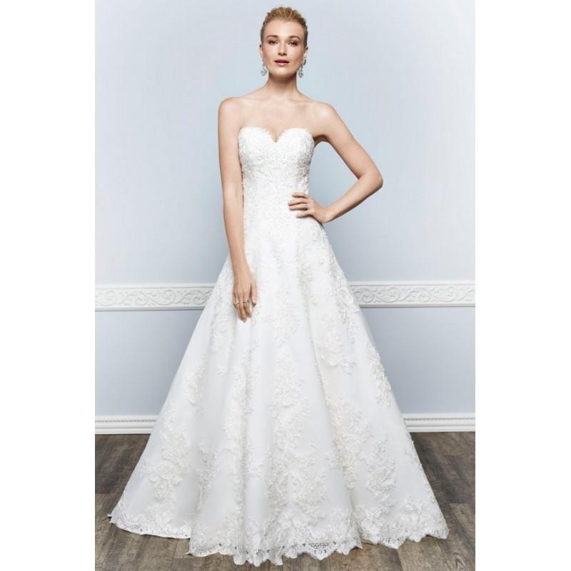 زفاف - Style 1643 by Kenneth Winston - Lace Sleeveless Floor length A-line Semi-Cathedral Sweetheart Dress - 2017 Unique Wedding Shop
