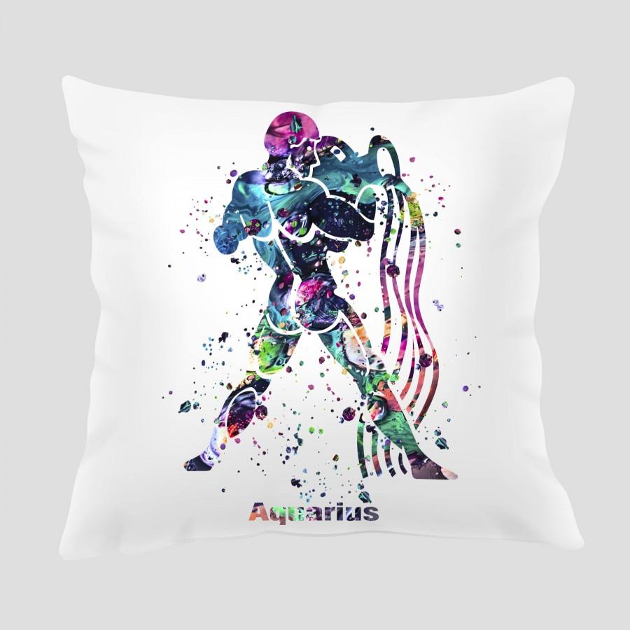 زفاف - Aquarius 2 Throw Pillow, Watercolor Aquarius Pillow, Pillow Cover, Accent Pillow, Home Decor